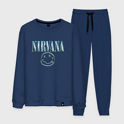 Костюм хлопковый мужской Nirvana - смайлик, цвет: тёмно-синий