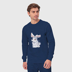 Костюм хлопковый мужской Пушистый кролик, цвет: тёмно-синий — фото 2