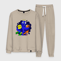 Костюм хлопковый мужской Радужные друзья: все персонажи, цвет: миндальный