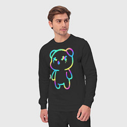 Костюм хлопковый мужской Cool neon bear, цвет: черный — фото 2