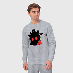 Костюм хлопковый мужской Cult of the Lamb - Овечка в испуге, цвет: меланж — фото 2