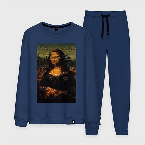 Мужской костюм Мона Лиза абстракция / Тёмно-синий – фото 1