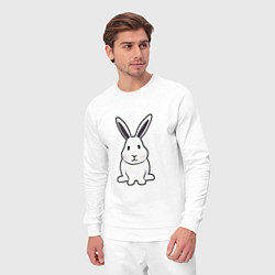 Костюм хлопковый мужской Снежный кролик, цвет: белый — фото 2