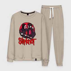 Костюм хлопковый мужской Slipknot rock, цвет: миндальный
