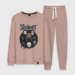 Костюм хлопковый мужской Slipknot art fan, цвет: пыльно-розовый