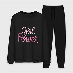 Костюм хлопковый мужской Pink - girl Power, цвет: черный