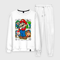 Костюм хлопковый мужской Супер Марио, цвет: белый