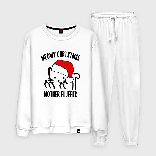 Мужской костюм Новогодний вайб - котик / Белый – фото 1