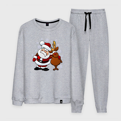 Мужской костюм Санта и олень / Меланж – фото 1
