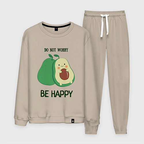 Мужской костюм Dont worry be happy - avocado / Миндальный – фото 1