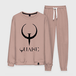 Костюм хлопковый мужской Quake I logo, цвет: пыльно-розовый