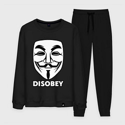 Костюм хлопковый мужской Guy Fawkes - disobey, цвет: черный