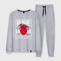 Костюм хлопковый мужской Больше никакой любви в сердце, цвет: меланж