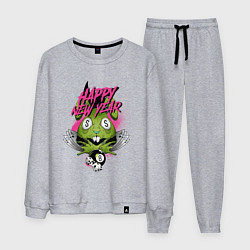 Костюм хлопковый мужской Green rabbit Happy new year, цвет: меланж