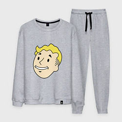 Костюм хлопковый мужской Vault boy head, цвет: меланж