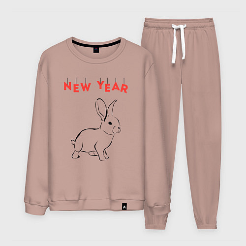 Мужской костюм New year rabbit / Пыльно-розовый – фото 1