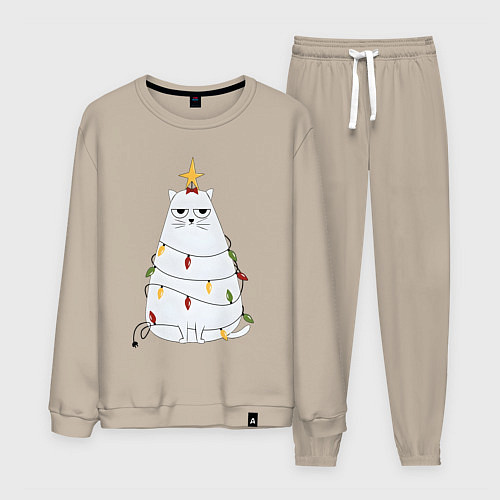 Мужской костюм Кот-ёлка / Миндальный – фото 1