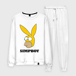 Костюм хлопковый мужской Simpboy - rabbit Homer, цвет: белый