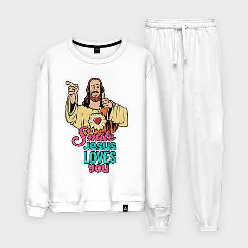 Мужской костюм Jesus Christ love u / Белый – фото 1