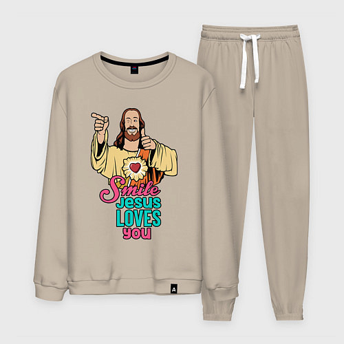 Мужской костюм Jesus Christ love u / Миндальный – фото 1