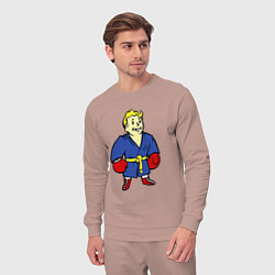 Костюм хлопковый мужской Vault boy - boxer, цвет: пыльно-розовый — фото 2