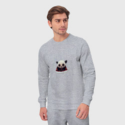 Костюм хлопковый мужской Понурый панда, цвет: меланж — фото 2