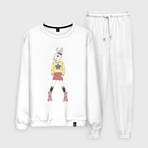 Мужской костюм Зайчиха на роликах / Белый – фото 1