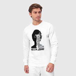 Костюм хлопковый мужской Джон Леннон - портрет, цвет: белый — фото 2
