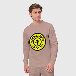 Костюм хлопковый мужской Golds GYM, цвет: пыльно-розовый — фото 2