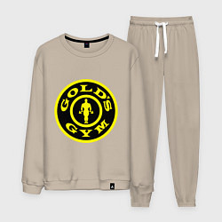 Костюм хлопковый мужской Golds GYM, цвет: миндальный