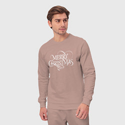Костюм хлопковый мужской Merry christmas fun, цвет: пыльно-розовый — фото 2