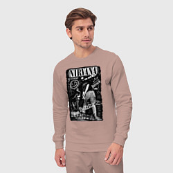 Костюм хлопковый мужской Nirvana bleach, цвет: пыльно-розовый — фото 2