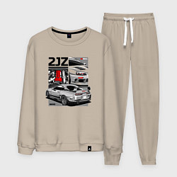 Костюм хлопковый мужской Toyota Supra mk4 2JZ, цвет: миндальный