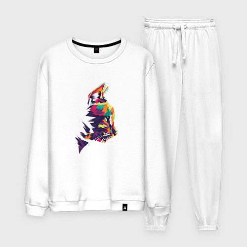 Мужской костюм Голова кота-символа года / Белый – фото 1