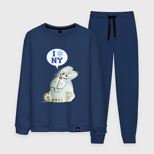 Мужской костюм Заяц-ёлочная игрушка / Тёмно-синий – фото 1