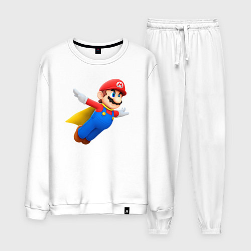 Мужской костюм Марио в полёте / Белый – фото 1