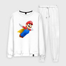 Костюм хлопковый мужской Марио в полёте, цвет: белый
