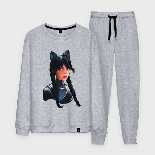 Мужской костюм Чёрная кошка Уэнсдэй / Меланж – фото 1