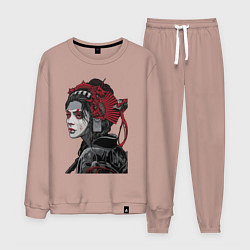 Костюм хлопковый мужской Sad samurai, цвет: пыльно-розовый