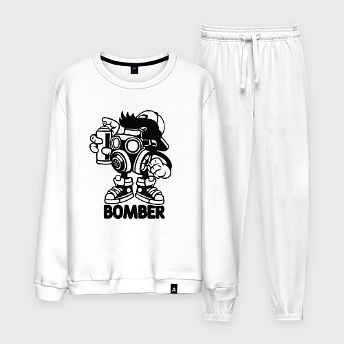 Мужской костюм Человечек райтер граффити / Белый – фото 1