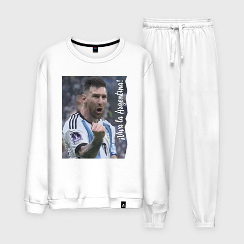 Мужской костюм Viva la Argentina - Lionel Messi - world champion / Белый – фото 1