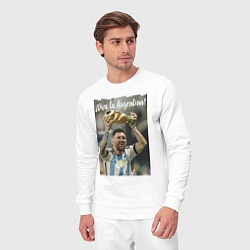 Костюм хлопковый мужской Lionel Messi - world champion - Argentina, цвет: белый — фото 2