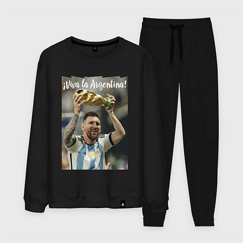 Мужской костюм Lionel Messi - world champion - Argentina / Черный – фото 1