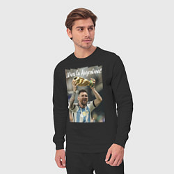 Костюм хлопковый мужской Lionel Messi - world champion - Argentina, цвет: черный — фото 2