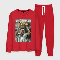 Костюм хлопковый мужской Lionel Messi - world champion - Argentina, цвет: красный