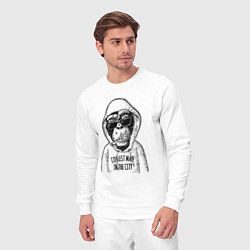 Костюм хлопковый мужской Monkey hipster, цвет: белый — фото 2