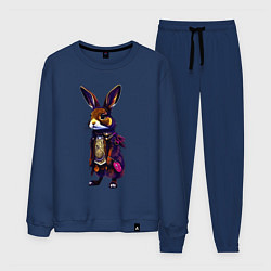 Костюм хлопковый мужской Кролик в шубе, цвет: тёмно-синий