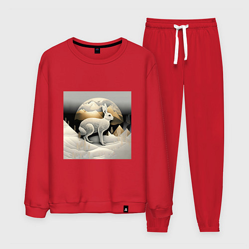 Мужской костюм Заяц символ 2023 Нового года кролик / Красный – фото 1