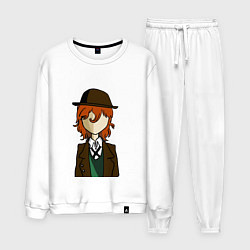 Костюм хлопковый мужской Чуя в минимализме, цвет: белый