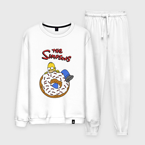 Мужской костюм Гомер на пончике / Белый – фото 1
